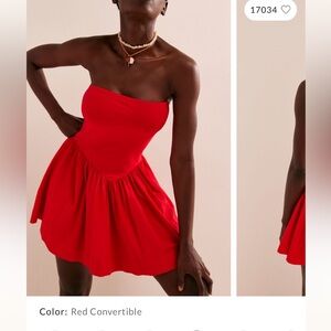 NWT free people Free-est Onda Tube mini dress in sold out red XS